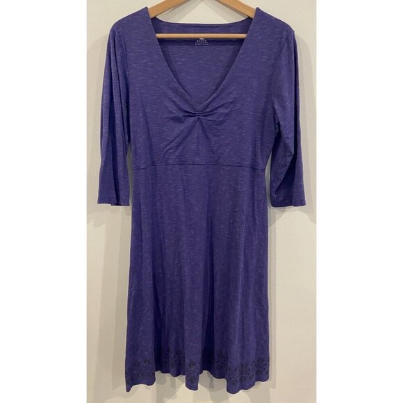 Horny Toad Dress Fit Flare 3/4 Sleeve Purple Size Medium M - Picture 1 of 5